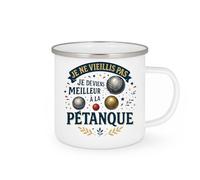 quotedazur - Mug Je ne vieillis pas, je deviens meilleur à la pétanque - Tasse Cadeau Pétanque Homme - Blanc/Emaillé