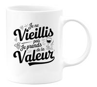 quotedazur - Mug Je Ne Vieillis Pas Prends De La Valeur Noir/Céramique