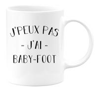 quotedazur - Mug Je Peux Pas J'ai Baby-foot - Blanc/Céramique