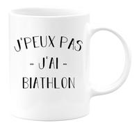 quotedazur - Mug Je Peux Pas J'ai Biathlon - Blanc/Céramique