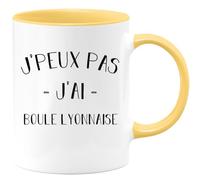quotedazur - Mug Je Peux Pas J'ai Boule lyonnaise - Jaune/Céramique