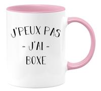 quotedazur - Mug Je Peux Pas J'ai Boxe - Rose/Céramique