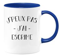 quotedazur - Mug Je Peux Pas J'ai Escrime - Bleu/Céramique