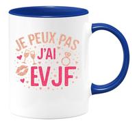 quotedazur - Mug je peux pas j'ai evjf - Tasse Cadeau Enterrement vie jeune fille Femme - Bleu/Céramique