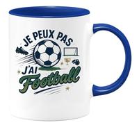 quotedazur - Mug je peux pas j'ai football - Tasse Cadeau Football Homme - Bleu/Céramique