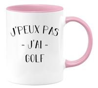 quotedazur - Mug Je Peux Pas J'ai Golf - Rose/Céramique