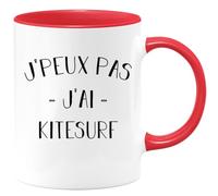 quotedazur - Mug Je Peux Pas J'ai Kite surf - Rouge/Céramique