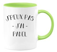 quotedazur - Mug Je Peux Pas J'ai Padel - Vert/Céramique