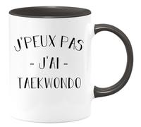 quotedazur - Mug Je Peux Pas J'ai Taekwondo - Noir/Céramique