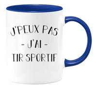 quotedazur - Mug Je Peux Pas J'ai Tir sportif Bleu/Céramique
