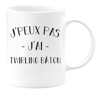 quotedazur - Mug Je Peux Pas J'ai Twirling baton Blanc/Céramique