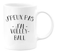 quotedazur - Mug Je Peux Pas J'ai Volley ball - Blanc/Céramique