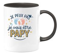 quotedazur - Mug je peux pas je vais être papy - Tasse Cadeau Annonce Grossesse Naissance Papy Homme - Noir/Céramique