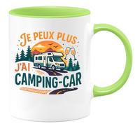 quotedazur - Mug je peux plus j'ai un camping-car - Tasse Cadeau Camping-car - Vert/Céramique