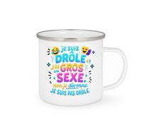 quotedazur - Mug je suis drôle et j'ai un gros sexe. non je déconne je suis pas drôle - Tasse Cadeau Humour Homme - Blanc/Emaillé