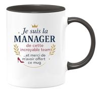 quotedazur - Mug Je suis la manager de cette incroyable team... et merci de m'avoir offert ce mug - Tasse Cadeau Manager Femme Femme - Noir/Céramique