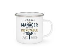 quotedazur - Mug Je suis le manager de cette incroyable team... et merci de m'avoir offert ce mug - Tasse Cadeau Manager Homme Homme - Blanc/Emaillé