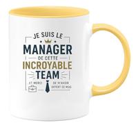 quotedazur - Mug Je suis le manager de cette incroyable team... et merci de m'avoir offert ce mug - Tasse Cadeau Manager Homme Homme - Jaune/Céramique