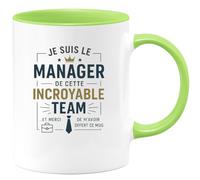quotedazur - Mug Je suis le manager de cette incroyable team... et merci de m'avoir offert ce mug - Tasse Cadeau Manager Homme Homme - Vert/Céramique