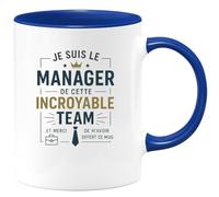 quotedazur - Mug Je suis le manager de cette incroyable team... et merci de m'avoir offert ce mug - Tasse Cadeau Manager Homme Homme - Bleu/Céramique