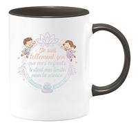 quotedazur - Mug Je suis tellement zen que mes enfants testent mes limites pour la science - Tasse Cadeau Maman Zen Femme - Noir/Céramique