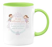 quotedazur - Mug Je suis tellement zen que mes enfants testent mes limites pour la science - Tasse Cadeau Maman Zen Femme - Vert/Céramique