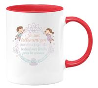 quotedazur - Mug Je suis tellement zen que mes enfants testent mes limites pour la science - Tasse Cadeau Maman Zen Femme - Rouge/Céramique