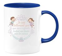 quotedazur - Mug Je suis tellement zen que mes enfants testent mes limites pour la science - Tasse Cadeau Maman Zen Femme - Bleu/Céramique