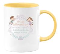 quotedazur - Mug Je suis tellement zen que mes enfants testent mes limites pour la science - Tasse Cadeau Maman Zen Femme - Jaune/Céramique