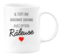 quotedazur - Mug Je Suis Une Assistante Dentaire Avec Option Râleuse - Blanc/Céramique