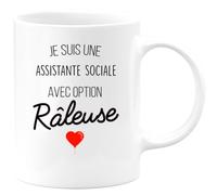 quotedazur - Mug Je Suis Une Assistante Sociale Avec Option Râleuse - Blanc/Céramique