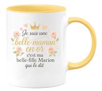 quotedazur - Mug Je suis une belle-maman en or c'est ma belle-fille qui le dit - Tasse Cadeau Belle-mère Personnalisé Femme - Jaune/Céramique