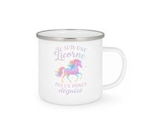 quotedazur - Mug Je suis une licorne, pas un poney déguisé - Tasse Cadeau Licorne Femme - Blanc/Emaillé