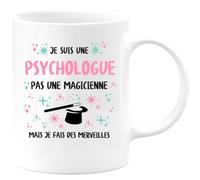 quotedazur - Mug Je Suis Une Psychologue Pas Magicienne Mais Fais Des Merveilles Blanc/Céramique