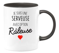 quotedazur - Mug Je Suis Une Serveuse Avec Option Râleuse - Noir/Céramique
