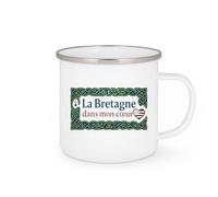 quotedazur - Mug La bretagne dans mon coeur - Tasse Cadeau Bretagne, Breton Homme - Blanc/Emaillé