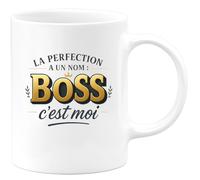 quotedazur - Mug La perfection a un nom : Boss, c'est moi - Tasse Cadeau Boss Homme - Blanc/Céramique