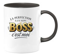 quotedazur - Mug La perfection a un nom : Boss, c'est moi - Tasse Cadeau Boss Homme - Noir/Céramique