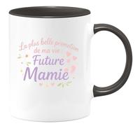 quotedazur - Mug La plus belle promotion de ma vie : Future Mamie - Tasse Cadeau Annonce Grossesse Naissance Mamie Femme - Noir/Céramique