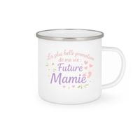 quotedazur - Mug La plus belle promotion de ma vie : Future Mamie - Tasse Cadeau Annonce Grossesse Naissance Mamie Femme - Blanc/Emaillé