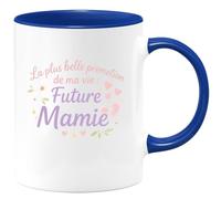 quotedazur - Mug La plus belle promotion de ma vie : Future Mamie - Tasse Cadeau Annonce Grossesse Naissance Mamie Femme - Bleu/Céramique