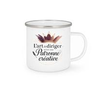 quotedazur - Mug L'art de diriger selon une Patronne créative - Tasse Cadeau Patronne Femme - Blanc/Emaillé