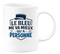 quotedazur - Mug Le bleu me va mieux qu'à personne - Tasse Cadeau Gendarme Homme - Blanc/Céramique