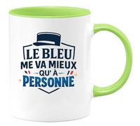 quotedazur - Mug Le bleu me va mieux qu'à personne - Tasse Cadeau Gendarme Homme - Vert/Céramique