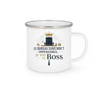 quotedazur - Mug Le bureau sans moi ? Impensable, je suis le Boss - Tasse Cadeau Boss Homme - Blanc/Emaillé