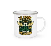 quotedazur - Mug le foot n'est pas un sport, c'est ma religion - Tasse Cadeau Football Homme - Blanc/Emaillé