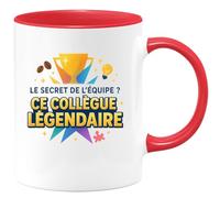 quotedazur - Mug Le secret de l'équipe ? Ce collègue légendaire - Tasse Cadeau Collègue Homme - Rouge/Céramique