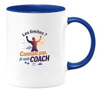 quotedazur - Mug Les limites ? Connais pas, je suis Coach - Tasse Cadeau Coach Homme - Bleu/Céramique