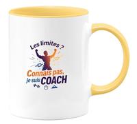 quotedazur - Mug Les limites ? Connais pas, je suis Coach - Tasse Cadeau Coach Homme - Jaune/Céramique