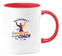 quotedazur - Mug Les limites ? Connais pas, je suis Coach - Tasse Cadeau Coach Homme - Rouge/Céramique